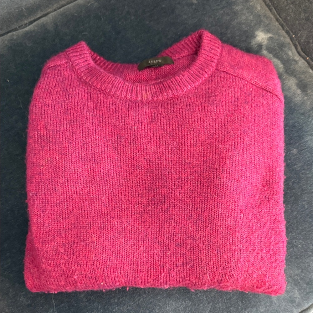 J. Crew Bright Fuchsia Crewneck Sweater